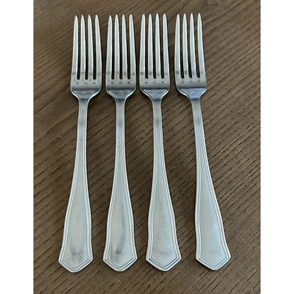 4 Malta‎ MLF3 Dinner Forks Flatware Stainless Glossy Silverware 8 1/4